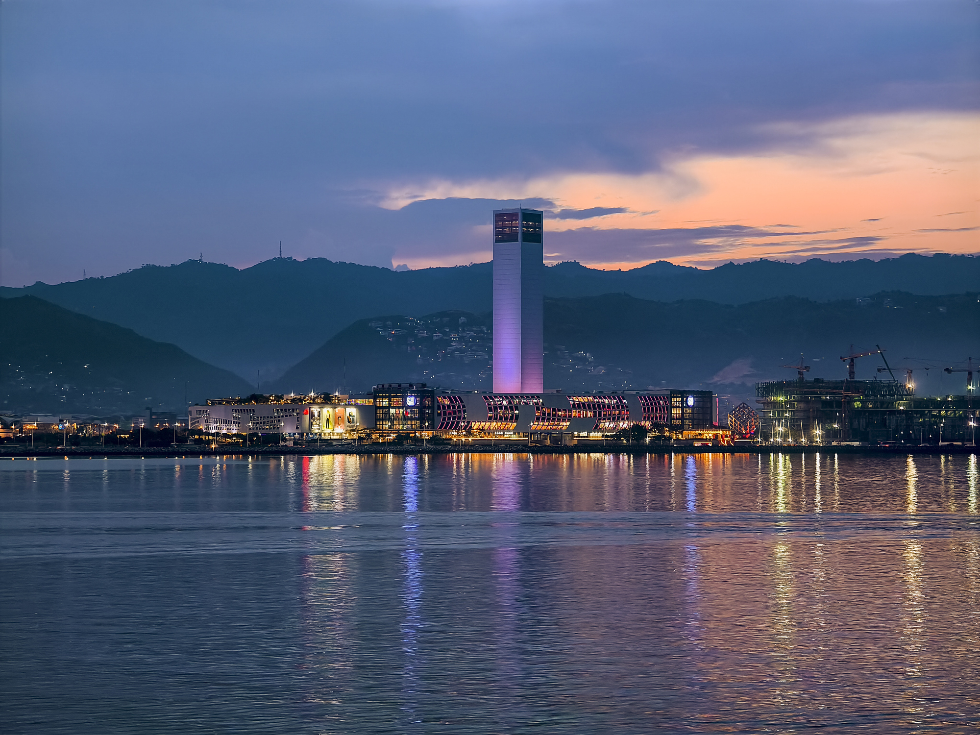 Cebu waterfront skyline at dusk