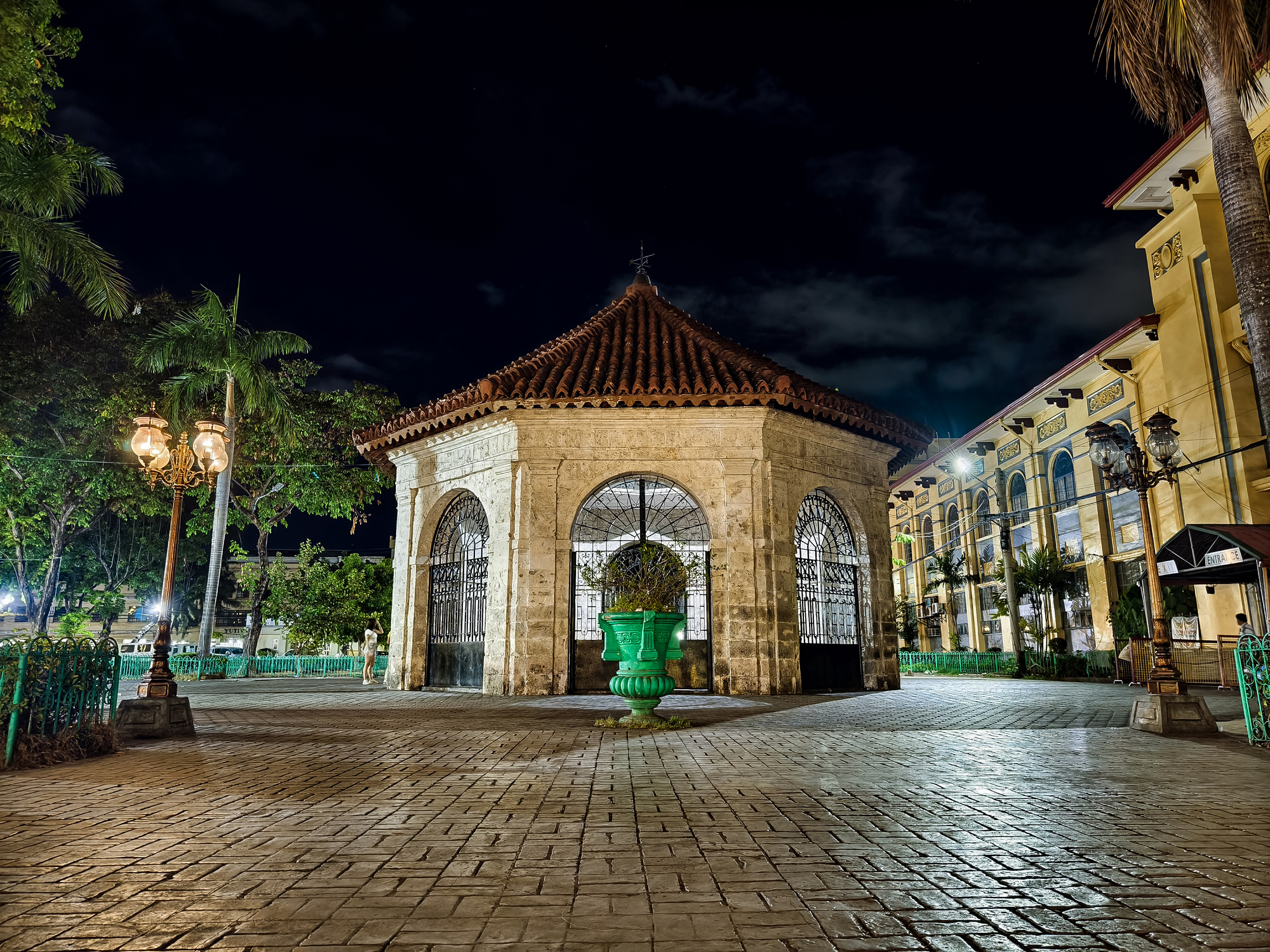 Heritage plaza in downtown Cebu City at night